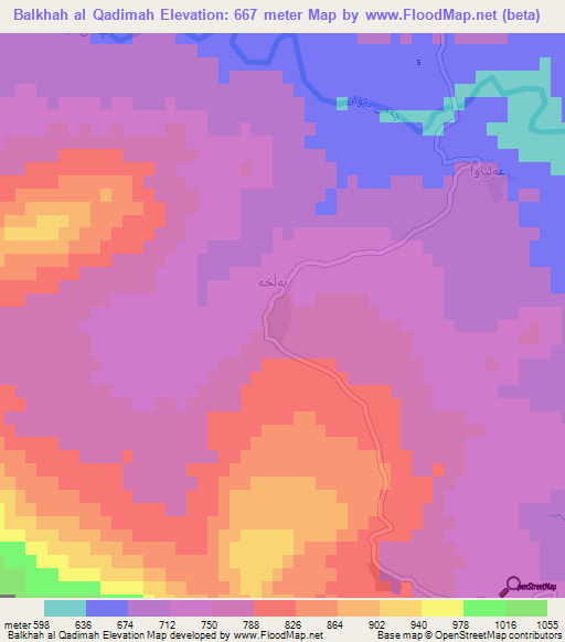 Balkhah al Qadimah,Turkey Elevation Map