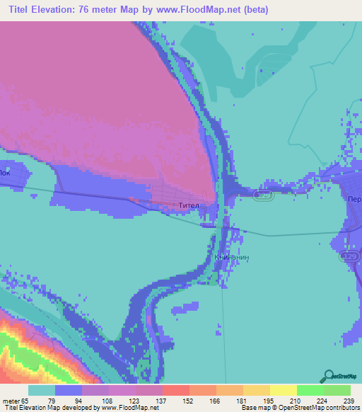 Titel,Serbia Elevation Map