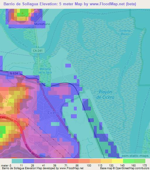 Barrio de Sollagua,Spain Elevation Map