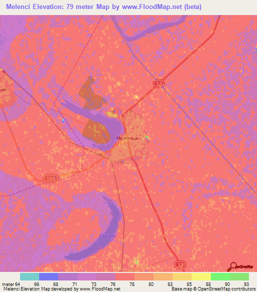 Melenci,Serbia Elevation Map