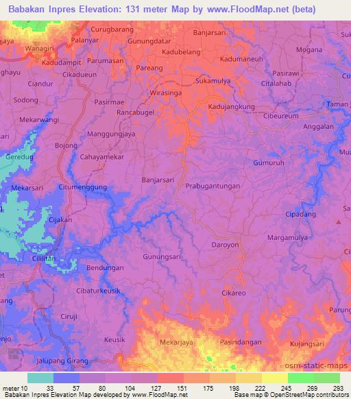 Babakan Inpres,Indonesia Elevation Map