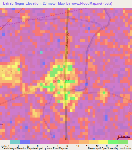 Dairab Negm,Egypt Elevation Map