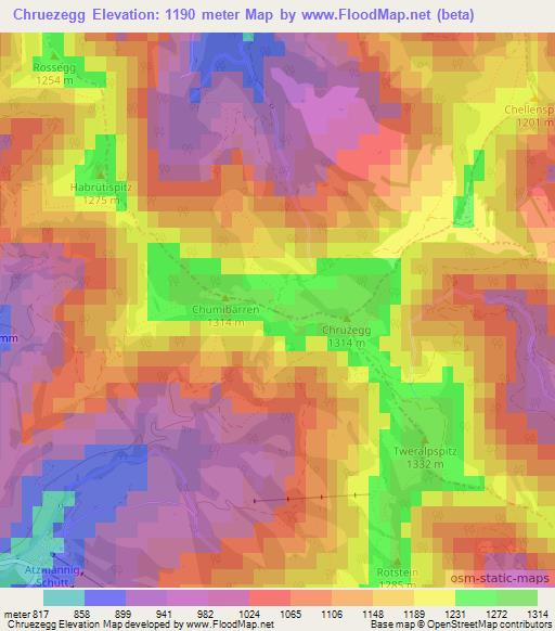 Chruezegg,Switzerland Elevation Map