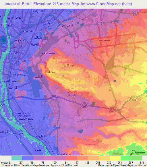 `Imarat al Bitrul,Egypt Elevation Map