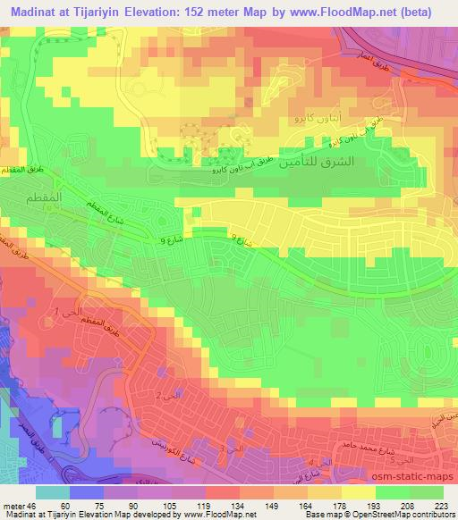 Madinat at Tijariyin,Egypt Elevation Map