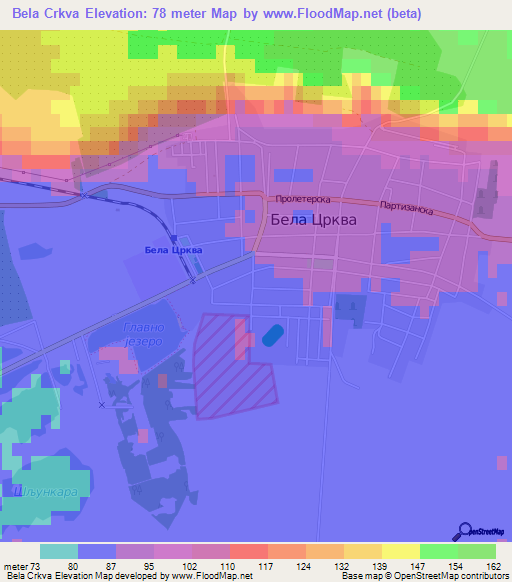 Bela Crkva,Serbia Elevation Map