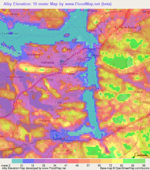 Alby,Sweden Elevation Map