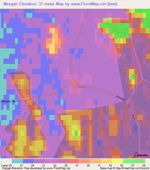 Mezgali,Latvia Elevation Map