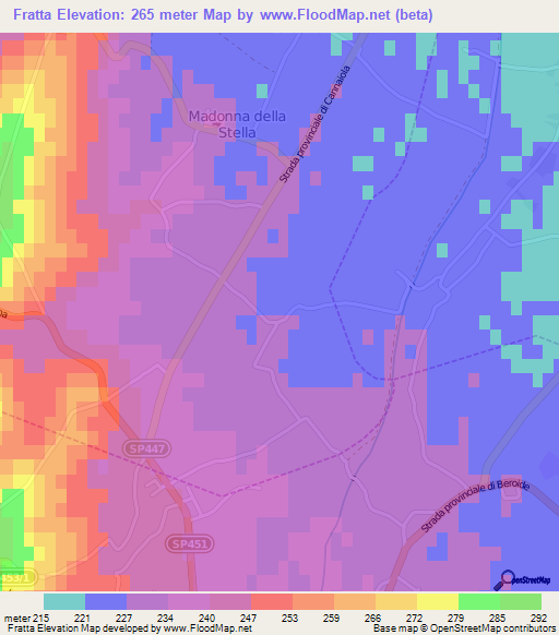 Fratta,Italy Elevation Map