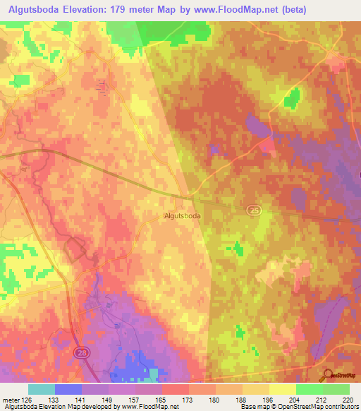 Algutsboda,Sweden Elevation Map