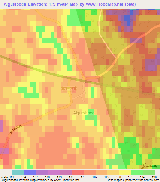 Algutsboda,Sweden Elevation Map