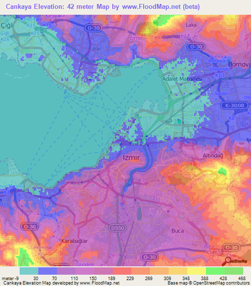 Cankaya,Turkey Elevation Map