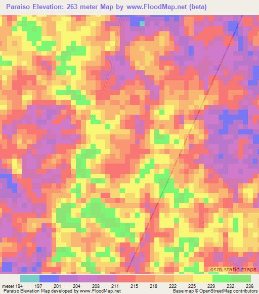 Paraiso,Colombia Elevation Map