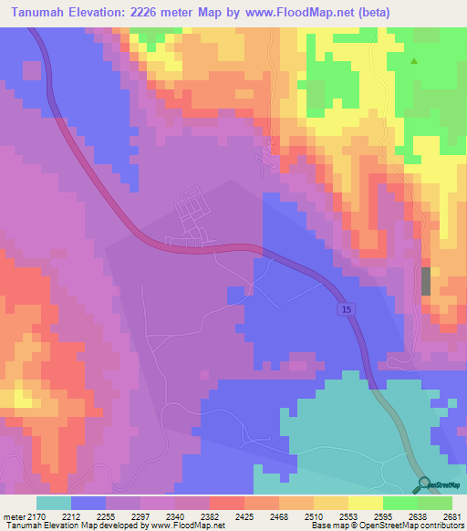 Tanumah,Saudi Arabia Elevation Map