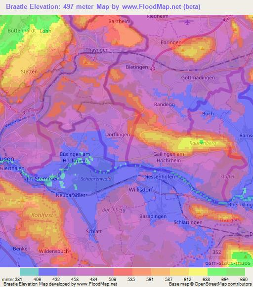 Braatle,Switzerland Elevation Map