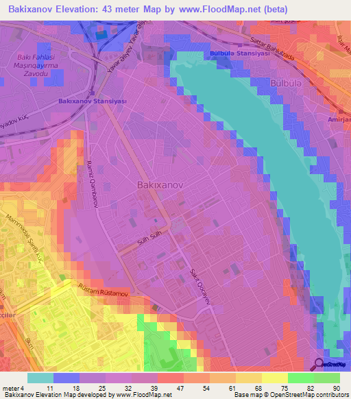 Bakixanov,Azerbaijan Elevation Map