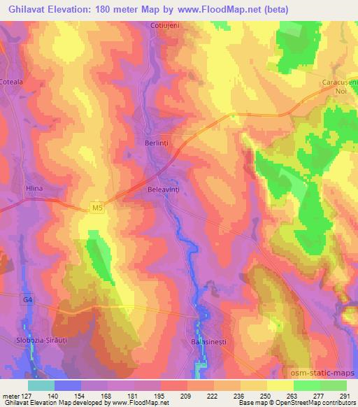 Ghilavat,Moldova Elevation Map