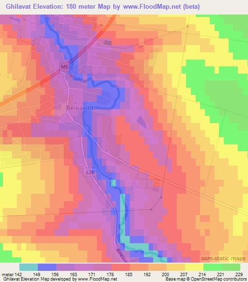 Ghilavat,Moldova Elevation Map