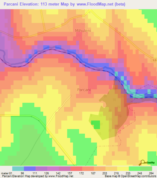 Parcani,Moldova Elevation Map