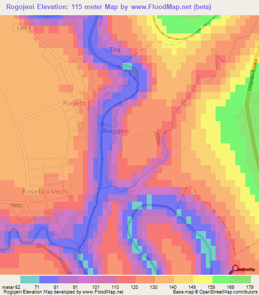 Rogojeni,Moldova Elevation Map