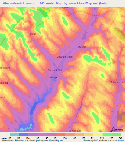 Alexandresti,Moldova Elevation Map