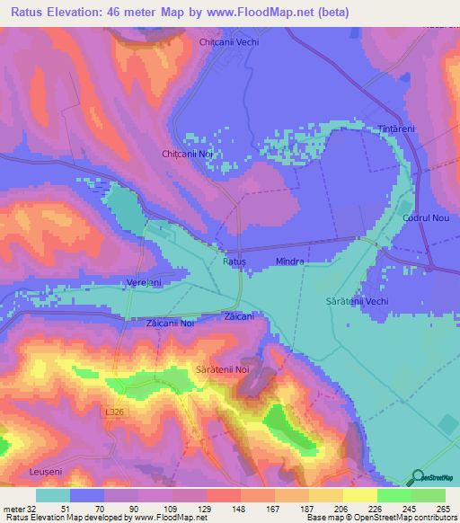 Ratus,Moldova Elevation Map