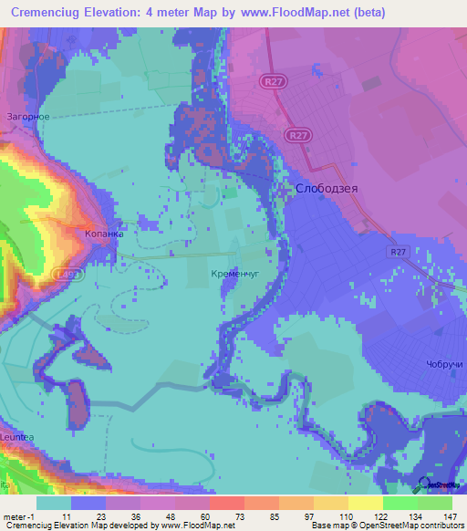 Cremenciug,Moldova Elevation Map