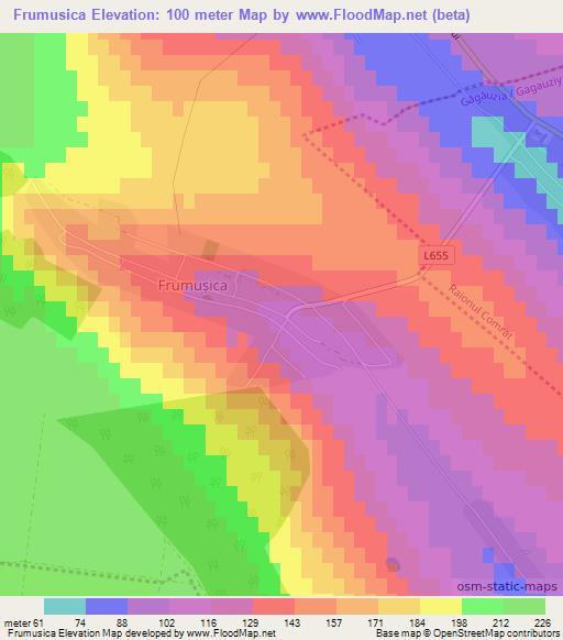 Frumusica,Moldova Elevation Map