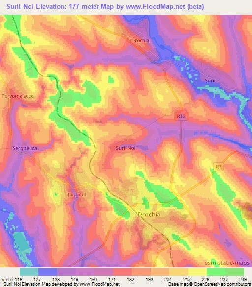 Surii Noi,Moldova Elevation Map