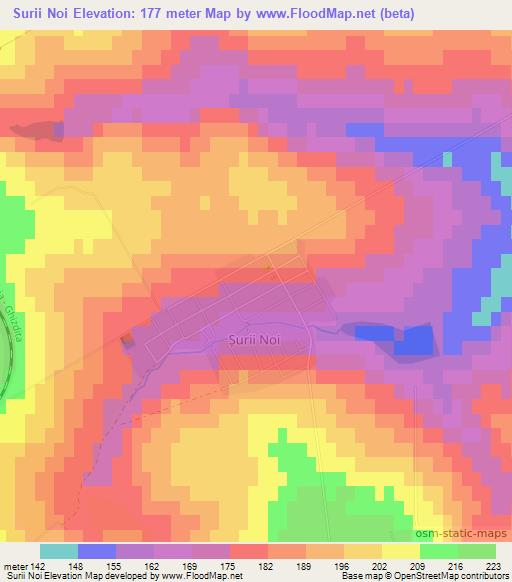 Surii Noi,Moldova Elevation Map