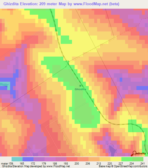 Ghizdita,Moldova Elevation Map