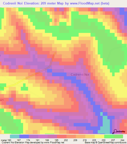 Codrenii Noi,Moldova Elevation Map