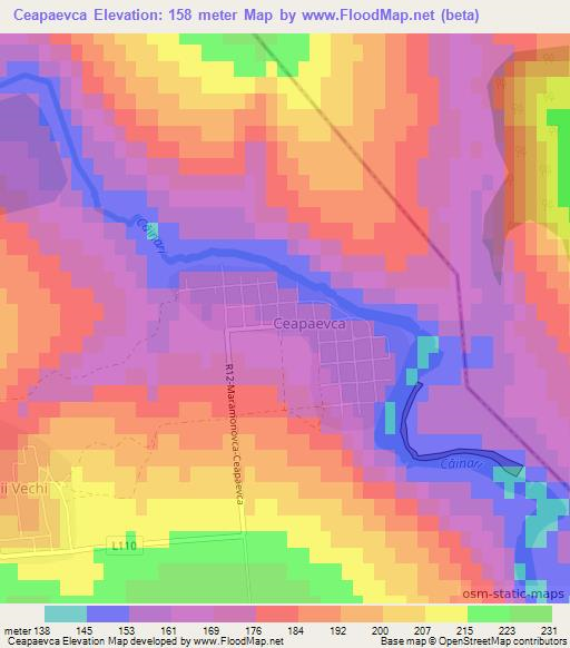 Ceapaevca,Moldova Elevation Map