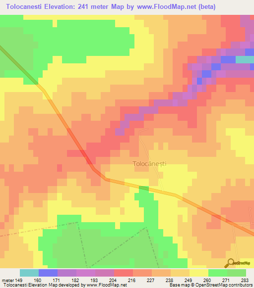 Tolocanesti,Moldova Elevation Map