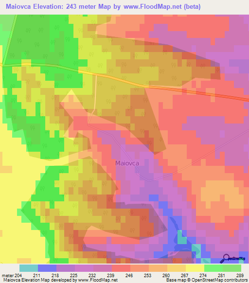 Maiovca,Moldova Elevation Map