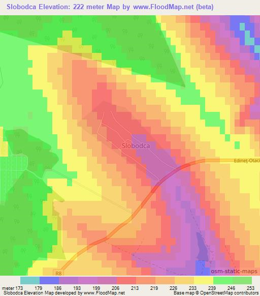 Slobodca,Moldova Elevation Map