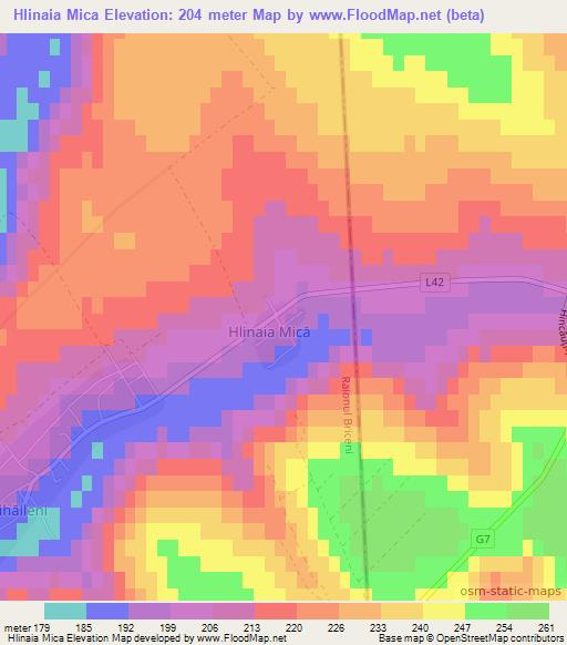 Hlinaia Mica,Moldova Elevation Map
