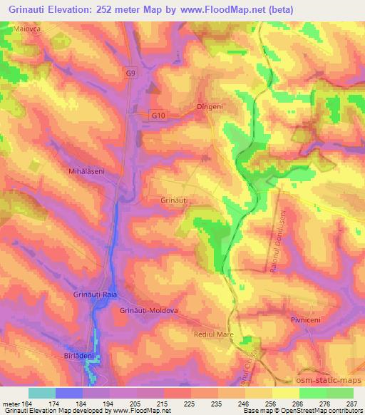 Grinauti,Moldova Elevation Map