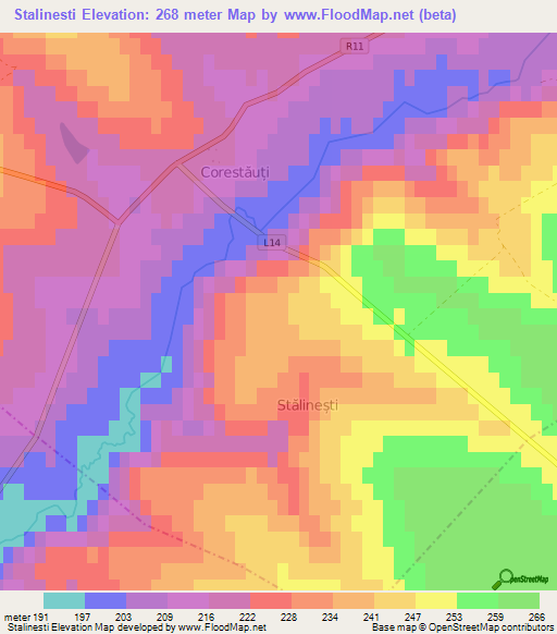 Stalinesti,Moldova Elevation Map