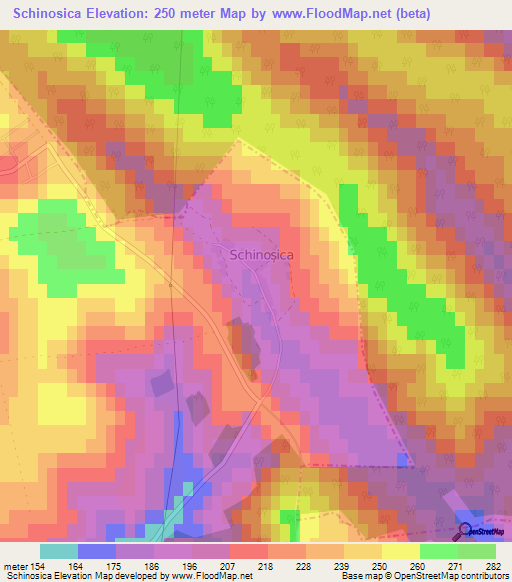 Schinosica,Moldova Elevation Map