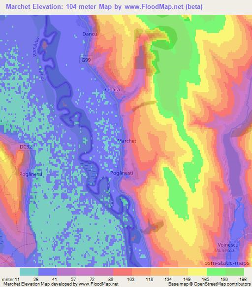 Marchet,Moldova Elevation Map