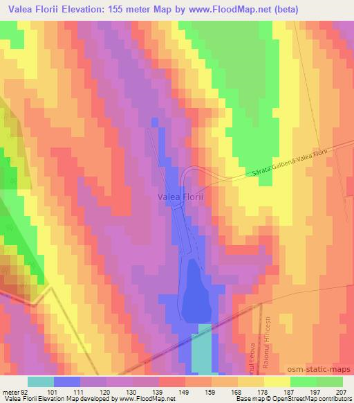 Valea Florii,Moldova Elevation Map