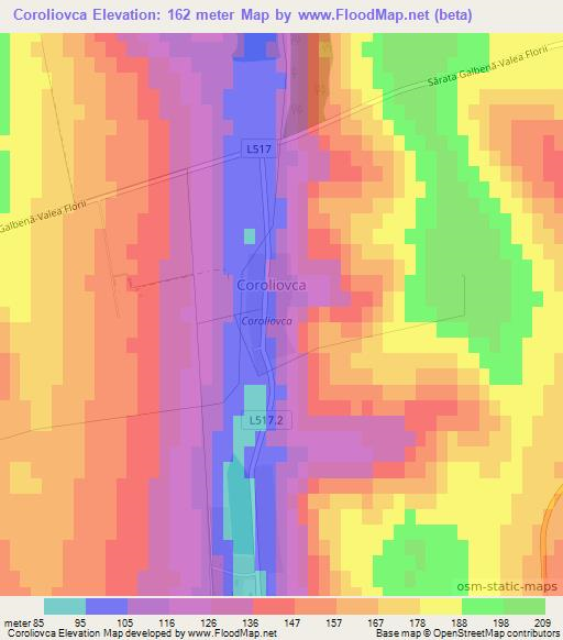 Coroliovca,Moldova Elevation Map