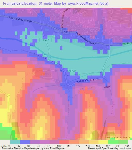 Frumusica,Moldova Elevation Map