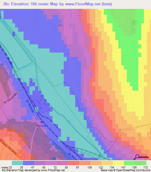 Bic,Moldova Elevation Map