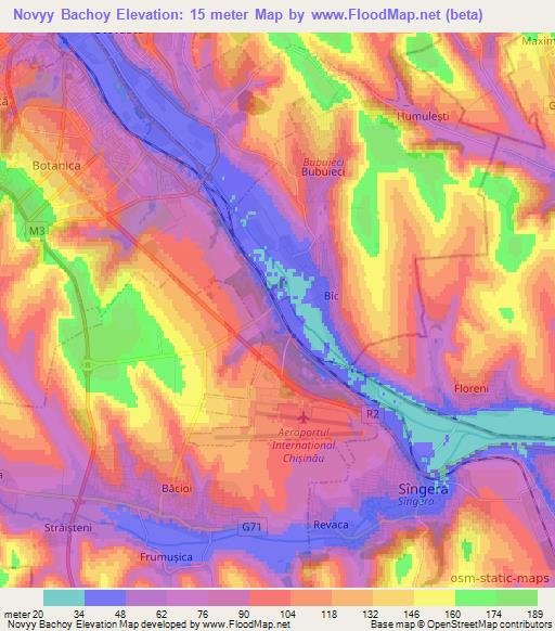 Novyy Bachoy,Moldova Elevation Map