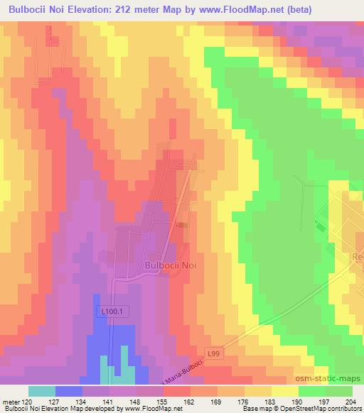 Bulbocii Noi,Moldova Elevation Map