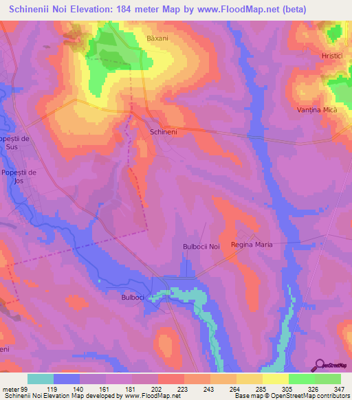 Schinenii Noi,Moldova Elevation Map