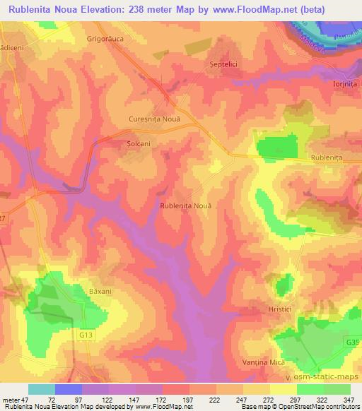 Rublenita Noua,Moldova Elevation Map