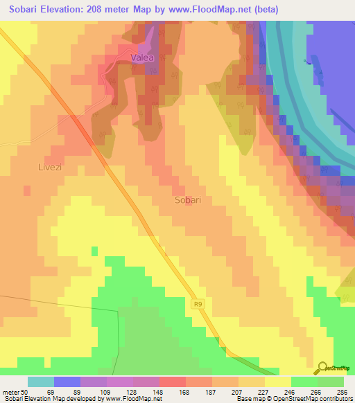 Sobari,Moldova Elevation Map